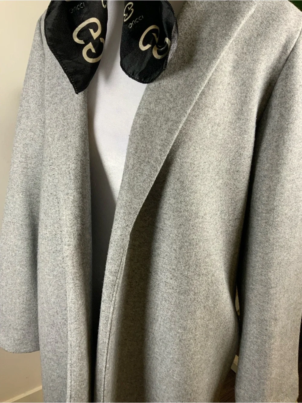 Zara Light Gray Open-Front Trench Coat